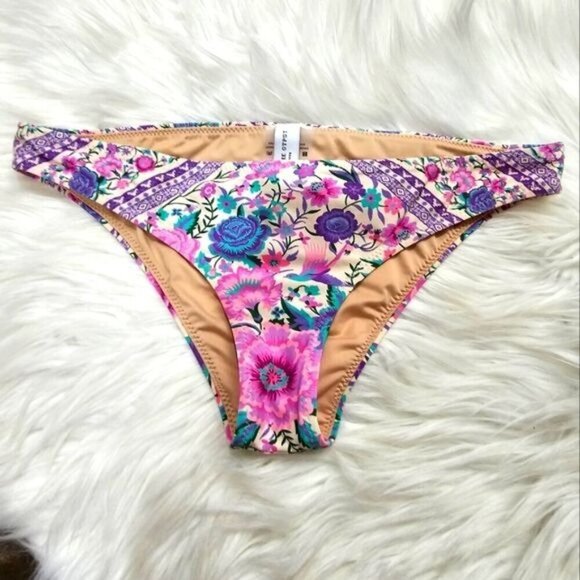 Spell ✦ Babushka Cheeky Bikini Bottoms ✦ Rare 2016 Pink Purple Floral XS Swim - Picture 1 of 9